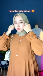 KF-GAMIS NIKITA DRESS CIBI CRINKLE AIRFLOW PREMIUM / GAMIS MUSLIMAH WANITA TALI SAMPING BUSUI FRIENDLY TERBARU