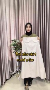 ROK ALICE SKIRT TWILL ROK WANITA / ROK A LINE KOREAN STYLE