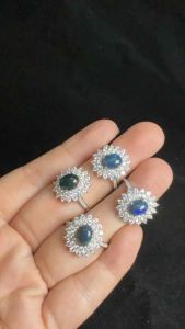 (Real Unit) Natural Opal Stone Adjustable Ring - silver Plated 欧泊可调节戒指 镀银 Cincin (S/n:4020723-26)