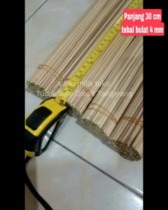 Tusuk sate 30 cm serbaguna runcing & tumpul tebal bulat 4 mm isi 100 tusuk