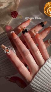 Pakai Kuku Handmade Penuh – Siri Reben 7 - Dilengkapi dengan Kit Alat / 100% Handmade Wearable Nails – Ribbon Pearl Series 7 - Comes with Tool Kit