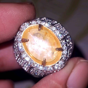 natural yellow sapphire star ceylon safir srilanka yakut kuning BODY GLASS