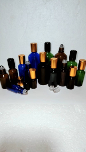 Colored Glass Bottles with Metal Ball Roller