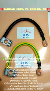 KABEL KEPALA AKI ACCU MASA MOBIL NS70 KEPALA BESAR 12V/24V 35MM 30CM \"BEST\"