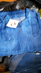 sét đùi bò 3 chi tiết cúp ngưc/ sét jean nữ 3 món áo bra phối đùi kèm khoác denim