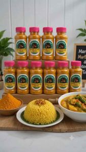 Pure Turmeric Maranao Authentic Kalawag - 100% Natural - Traditional Pure Authentic From The Heart Of Maranao - Bowl Of Powder - Fresh Roots - Green Leaves.