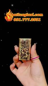 BẬT LỬA DUPONT DẬP NỔI 2 MẶT HÌNH HỒ LY 9 ĐUÔI M-81 (S.T. DUPONT) (CÓ HỘP) - (XÀI XĂNG) _ Độc Lạ AI4