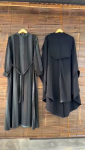 UK HIJAB VANIA SERIES SET KHIMAR CADAR BANDANA JETBLACK ORI UK HIJAB