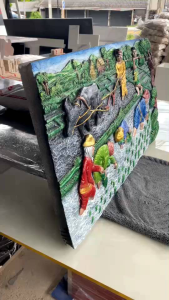 รูปภาพติดผนังรูปภาพปูนติดผนังรูปชาวนาปลูกไปข้าว