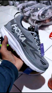 Sepatu Hoka Premium Pria Wanita Sekolah Hitam Polos Sport Running Santai