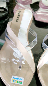 sandal wanita sandal perempuan sandal cewek hils heels hel hil sandal pesta kondangan hajatan japit bening hils bening kaca transparan