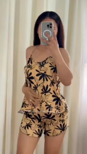 HALTER TERNO SHORT printed for women comfy pambahay cotton can fit small to xl