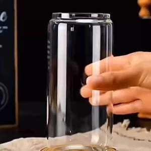 KUMI 500ml Transparent Borosilicate Glass Cup with Bamboo Lid & Glass Straw – Iced Coffee Milk Juice Mug