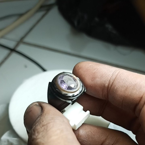 Ring Tanduk Kerbau Batu Permata Kecubung Amethyst Dimensi Batu 12x10x5mm