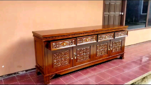 BUFET CLASSIK MINIMALIS KAYU JATI PERHUTANI