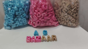 250grams (est.80pcs) Glossy Letter Beads 20mm Large Hole for DIY Bracelet Necklace Phone Charm Name Bracelet & Craft Supplies