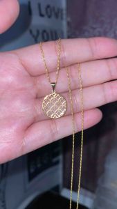PAWNABLE 18K Saudi Gold Rope Chain(lightweight manipis)with MINI 18K Money Catcher Pendant(Small version/open back✨