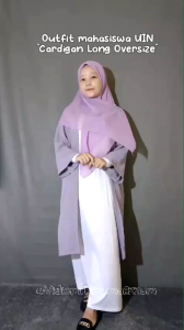 Cardigan Long Ukuran Oversize Bahan Crinckle