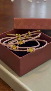 999 Gold Bead Cherry Blossom Bracelet Set [0.08~0.10gram]