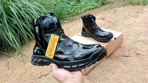 Rumaos semiboots 6 inch sepatu PDH TALIPUTAR samping kantoran kulit kilap