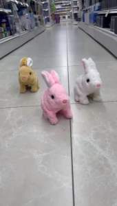 Children Electronic Walking Plush Bunny Robot Toy Rabbit Walking Toy Animal Pet Toy Mainan Arnab Elektrik Kana电动毛绒兔子爬行玩具
