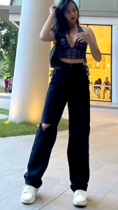 MOZA SOBEK | Celana Kulot Jeans SOBEK Wanita Ripped Jins Denim Highwaist Murah Cewek Cantik Cullote Korean Style