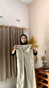 CARGO TWILL | Celana Premium Cargo Pants Wanita Highwaist Casual Kekinian Korean Style Kulot Cargo