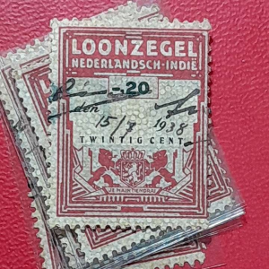 Materai Ned Indie Koleksi Kuno 20 Cent Loonzegel BEKAS