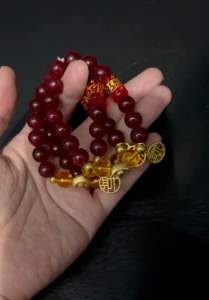2024 Chinese Bring Wealth Golden Ingot Mantra Fu Red Agate Safety Lucky Charm Women Bracelet Blessed