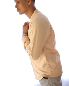 05NZL-Kemeja Pria Lengan Panjang Kerah Shanghai Katun Linen Premium