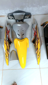 Cover Ful Body Halus Honda Supra Fit X 2008 Silver Kuning Plus Striping