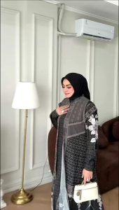 GAMIS TERBARU SYARI  SYARI TRENDI BRANDED PRODUK PREMIUM FASHION MODERN MEWAH ELEGAN BAJU DRESS ETNIK MUSLIM BATIK ETNIK SETELAN SESHA DRESS 2 IN 1 - 17