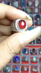 Cincin merah delima merah siam merah siem merah elegan dim 12 mm Permata Ring