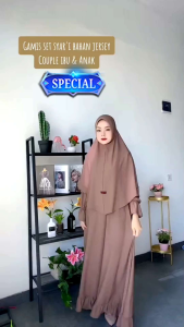set gamis syari anak 2-10 tahun bahan jersey zoya/ gamis anak syari terbaru