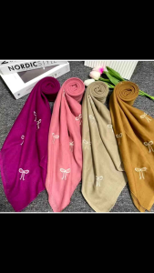 JILBAB/HIJAB SEGIEMPAT PARIS BORDIR PITA VIRAL BISA COD