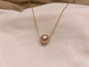 DaVee | High light pink pearl Natural freshwater purple pearl necklace 14K gold filled necklace pink pearl