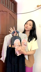 Atasan Kemeja Wanita Salur Fishtail Crop Top Size M L XL XXL Jumbo