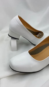 [D120] รองเท้าพยาบาล DUDE คัทชูสีขาว ผู้หญิง หัวมน ส้น 1.5 นิ้ว พิธีการ รับปริญญา (มีปลายทาง)