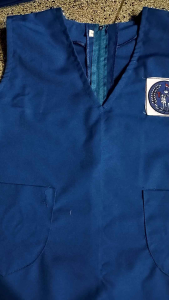 seragam sekolah rompi anak TK perempuan warna biru benhur merah oranye atau hijau