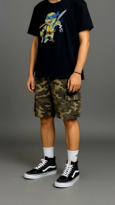 Celana Pendek Pria Dewasa JUMBO Celana Pendek CARGO Army Streetwar Motif Loreng Stylis