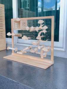 LP190 อะคริลิคติดตั้งอุปกรณ์นก โมบายนก คอนนก ชิงช้านก ของเล่นนก ทำจากไม้ เกรด A สวยงาม แข็งแรง