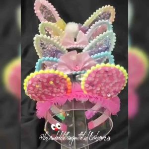 Bando Telinga Gradasi Import Premium / Bando Glitter Colorful / Bando Kuping Korean Style / Bando Renda Manik-Manik / Bando Karakter Lucu / Cute Hair Band Rainbow / BP2746