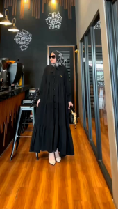 Gamis Polos Crinkle Premium Rimpel Tingkat Susun Mayung