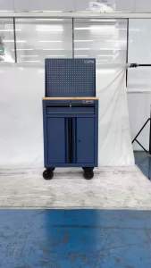 Tủ Dụng Cụ CSPS 61cm - 01 Hộc Kéo Màu Xanh Dương Kèm Bánh Xe Ván Gỗ Và Vách Lưới