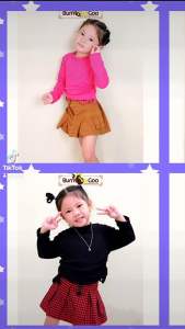 BumBeeGoo - Atasan Anak Perempuan Tali Serut Lengan Panjang Kylie Top
