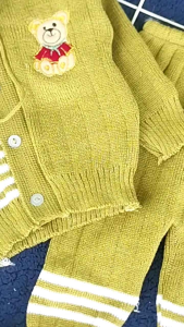 Stelan Rajut KOMBINASI POLOS SALUR 0-6 Bulan