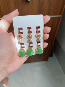 Mặt dây chuyền hợp kim mạ vàng Phật di lặc Quan âm bồ tát