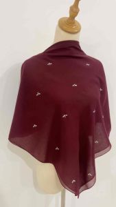 BEE Bawal Manik Korean Diamond Bidang 45 Tudung Bawal Cotton Batu Tabur