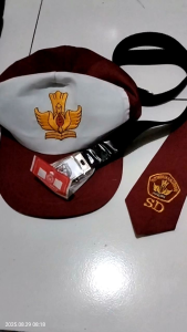 COD Paket Topi+dasi+sabuk bahan seragam