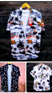kemeja motif pantai pria | kemeja distro | kemeja terbaru 2024 | kemeja printing NOM fashion
